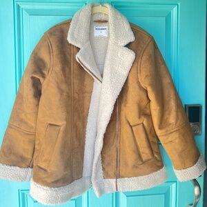 suede sherpa-lined jacket